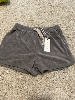 Rylee + Cru Plush Terry Athletic Shorts - Gray